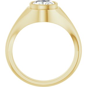 18K Yellow Gold 7.5x7.5 mm Cushion Bezel-Set Ring Mounting – image 3