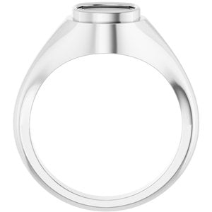 14K White Gold 7.5x7.5 mm Cushion Bezel-Set Ring Mounting – image 4
