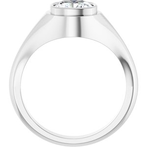 Platinum 7.5x7.5 mm Cushion Bezel-Set Ring Mounting – image 3