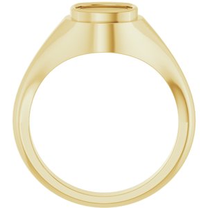 14K Yellow Gold 7.5x7.5 mm Cushion Bezel-Set Ring Mounting – image 4