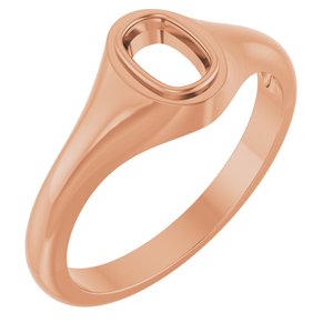 10K Rose Gold 6x4 mm Elongated Cushion Bezel-Set Ring Mounting – image 2