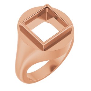 14K Rose Gold 10x10 mm Square Bezel-Set Ring Mounting – image 2