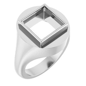Continuum Sterling Silver 10x10 mm Square Bezel-Set Ring Mounting – image 2