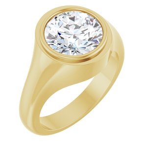 18K Yellow Gold 10 mm Round Bezel-Set Ring Mounting