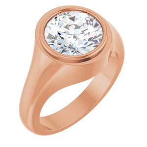 14K Rose Gold 10 mm Round Bezel-Set Ring Mounting