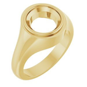 14K Yellow Gold 10 mm Round Bezel-Set Ring Mounting – image 2