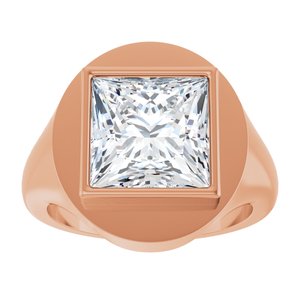 10K Rose Gold 10x10 mm Square Bezel-Set Ring Mounting – image 5