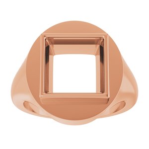14K Rose Gold 10x10 mm Square Bezel-Set Ring Mounting – image 6