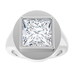 10K White Gold 10x10 mm Square Bezel-Set Ring Mounting – image 5