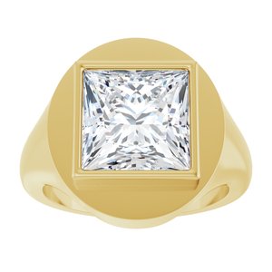 14K Yellow Gold 10x10 mm Square Bezel-Set Ring Mounting – image 5