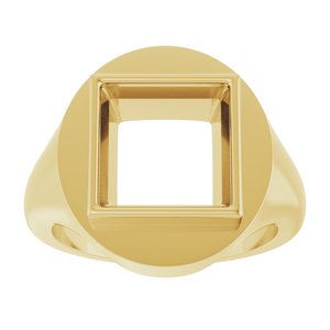 14K Yellow Gold 10x10 mm Square Bezel-Set Ring Mounting – image 6