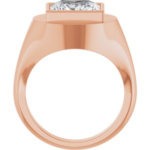 14K Rose Gold 10x10 mm Square Bezel-Set Ring Mounting – image 3