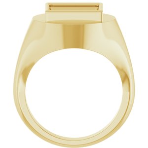 14K Yellow Gold 10x10 mm Square Bezel-Set Ring Mounting – image 4