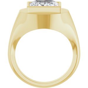 14K Yellow Gold 10x10 mm Square Bezel-Set Ring Mounting – image 3