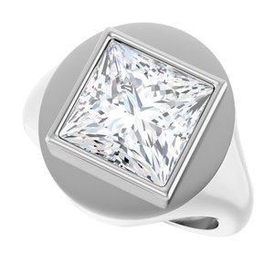 Continuum Sterling Silver 10x10 mm Square Bezel-Set Ring Mounting – image 8