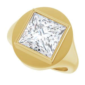14K Yellow Gold 10x10 mm Square Bezel-Set Ring Mounting – image 8