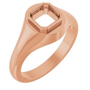 18K Rose Gold 6x6 mm Asscher Bezel-Set Ring Mounting – image 2