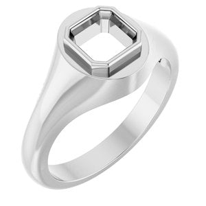 Continuum Sterling Silver 6x6 mm Asscher Bezel-Set Ring Mounting – image 2