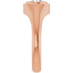 18K Rose Gold 6.5 mm Round Bezel-Set Ring Mounting – image 7