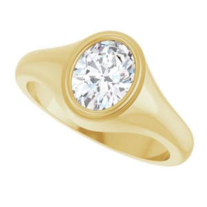 18K Yellow Gold 8.5x6.5 mm Oval Bezel-Set Ring Mounting – image 8