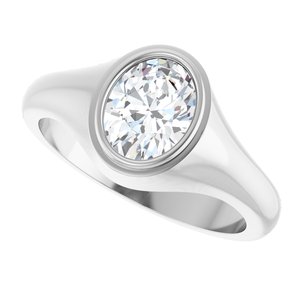 Continuum Sterling Silver 8.5x6.5 mm Oval Bezel-Set Ring Mounting – image 8