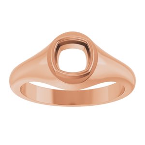 10K Rose Gold 6x6 mm Cushion Bezel-Set Ring Mounting – image 6