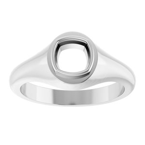18K White Gold 6x6 mm Cushion Bezel-Set Ring Mounting – image 6