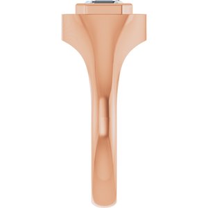 10K Rose Gold 6x6 mm Asscher Bezel-Set Ring Mounting – image 7