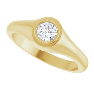14K Yellow Gold 4.8 mm Round Bezel-Set Ring Mounting – image 8