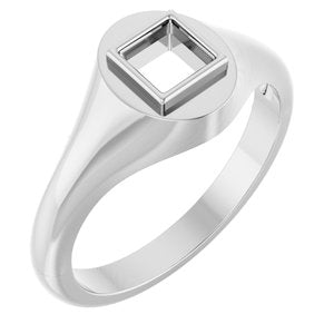 Continuum Sterling Silver 4.5x4.5 mm Square Bezel-Set Ring Mounting – image 2