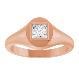 10K Rose Gold 4.5x4.5 mm Square Bezel-Set Ring Mounting – image 5