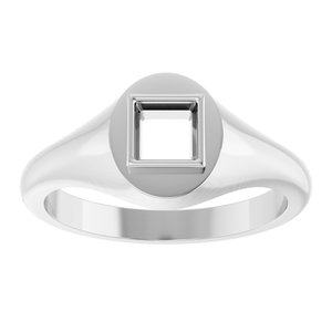 Platinum 4.5x4.5 mm Square Bezel-Set Ring Mounting – image 6