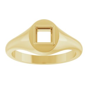 10K Yellow Gold 4.5x4.5 mm Square Bezel-Set Ring Mounting – image 6