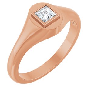 10K Rose Gold 3.75x3.75 mm Square Bezel-Set Ring Mounting