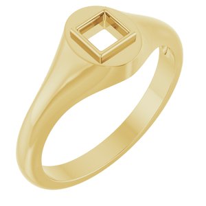 10K Yellow Gold 3.75x3.75 mm Square Bezel-Set Ring Mounting – image 2