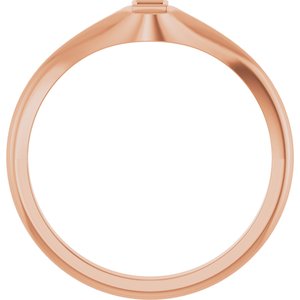 18K Rose Gold 2x2 mm Square Bezel-Set Ring Mounting – image 4