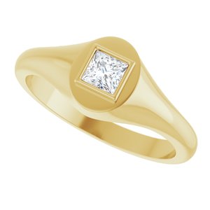 14K Yellow Gold 3.75x3.75 mm Square Bezel-Set Ring Mounting – image 8