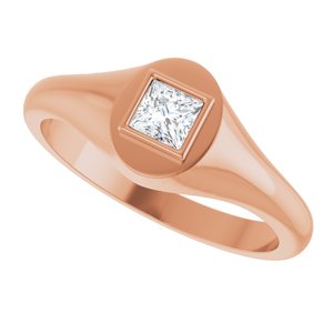 18K Rose Gold 3.75x3.75 mm Square Bezel-Set Ring Mounting – image 8