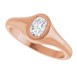 10K Rose Gold 6x4 mm Elongated Cushion Bezel-Set Ring Mounting – image 8