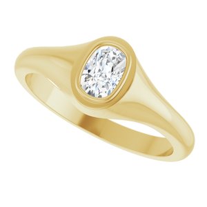 18K Yellow Gold 6x4 mm Elongated Cushion Bezel-Set Ring Mounting – image 8
