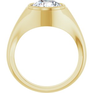18K Yellow Gold 10 mm Round Bezel-Set Ring Mounting – image 3