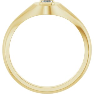 18K Yellow Gold 4x3 mm Emerald Bezel-Set Ring Mounting – image 3