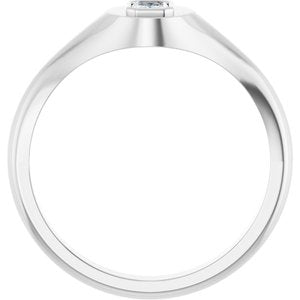 14K White Gold 4x3 mm Emerald Bezel-Set Ring Mounting – image 3