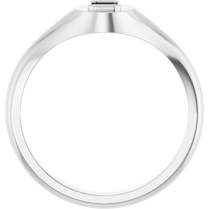 14K White Gold 4x3 mm Emerald Bezel-Set Ring Mounting – image 4
