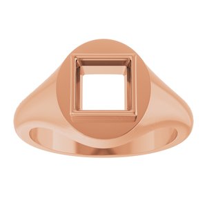 10K Rose Gold 6.5x6.5 mm Square Bezel-Set Ring Mounting – image 6