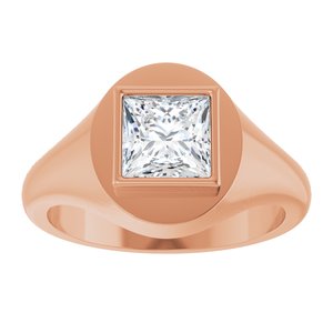 14K Rose Gold 6.5x6.5 mm Square Bezel-Set Ring Mounting – image 5