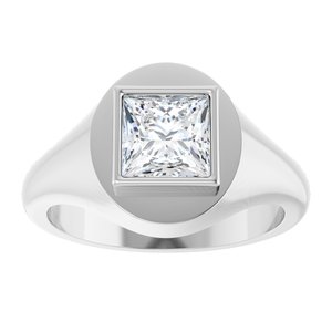 Platinum 6.5x6.5 mm Square Bezel-Set Ring Mounting – image 5