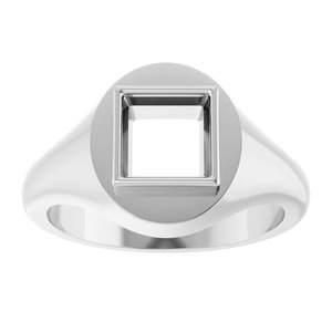 Platinum 6.5x6.5 mm Square Bezel-Set Ring Mounting – image 6