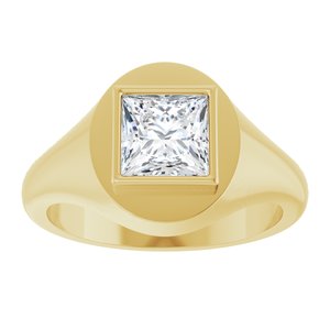 18K Yellow Gold 6.5x6.5 mm Square Bezel-Set Ring Mounting – image 5
