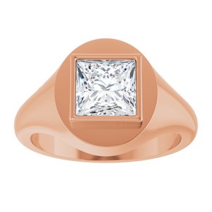 10K Rose Gold 7x7 mm Square Bezel-Set Ring Mounting – image 5